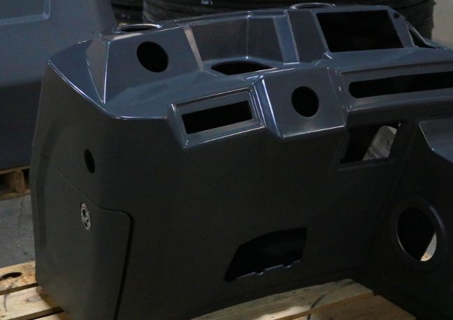 A rotationally molded boat helm for marine applications.