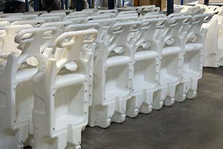A rotomolded chemical foamer for the cleaning industry.